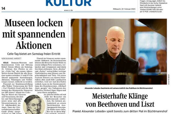 Weltklassik mit Alexander Lebedev - Bericht aus der Celleschen Zeitung - 22.02.2023