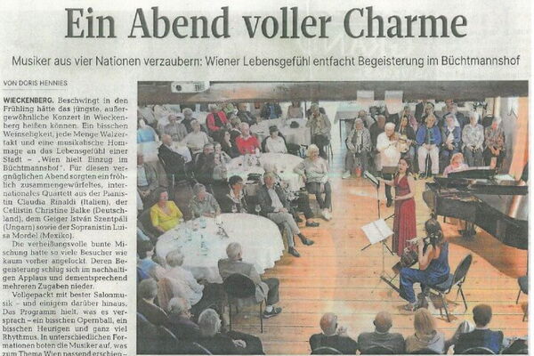 Frühlingskonzert Wien hält Einzug im Büchtmannshof - Bericht aus der Celleschen Zeitung - 06.05.2025