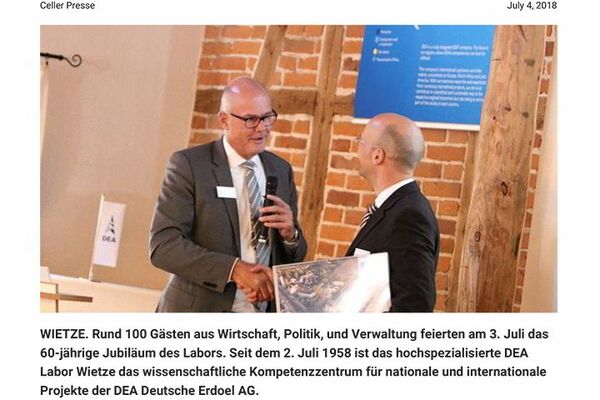 60-jähriges Jubiläum DEA-Labor Wietze - 20.07.2018