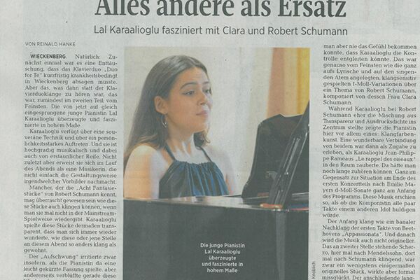 Weltklassik mit Lal Karaalioglu - Bericht aus der Celleschen Zeitung - 24.10.2023