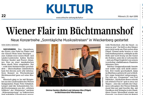 Voice Piano Project - Bericht aus der Celleschen Zeitung - 25.04.2018